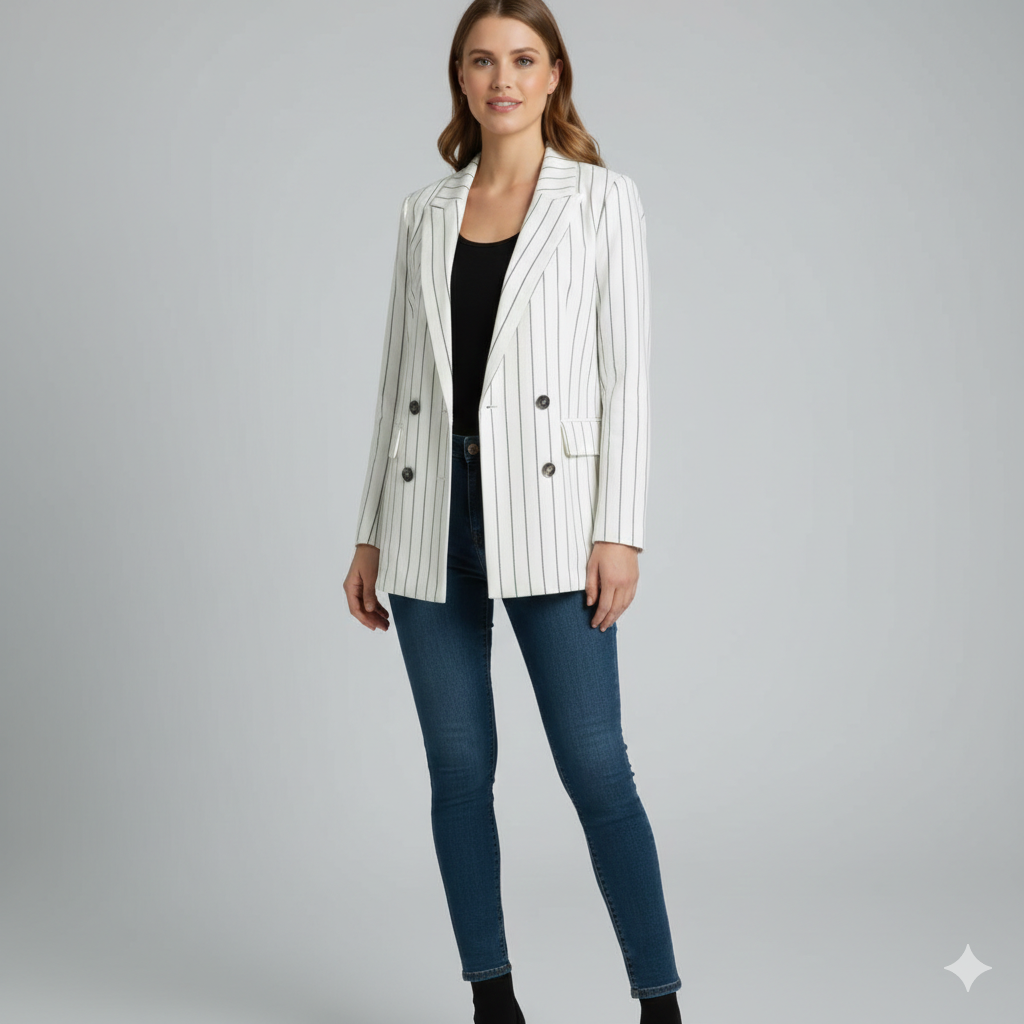 EKOL Çizgili Ceket 1402