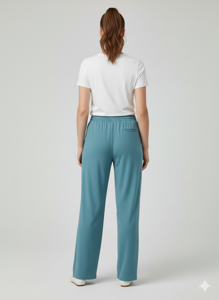 EKOL Beli Lastikli Bol Paça Pantolon 1204 - MAVİ