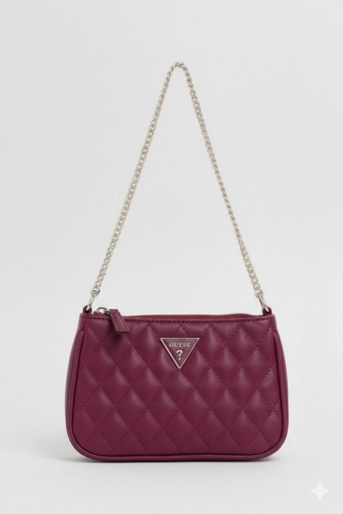 GUESS Kapitoneli Zincir Askılı Mini Çanta PW7554P6180 - bordo