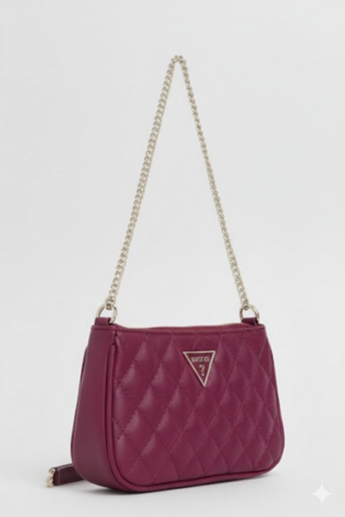 GUESS Kapitoneli Zincir Askılı Mini Çanta PW7554P6180 - bordo