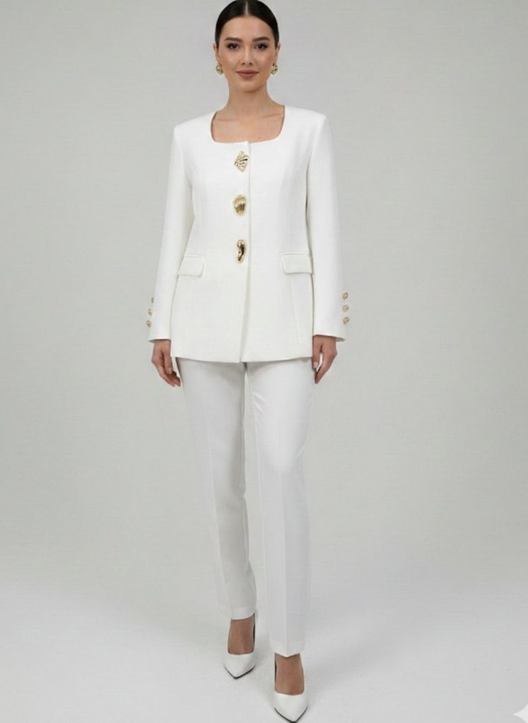 MODAİLGİ Kare Yaka Uzun Kol Ceket 75014 - EKRU