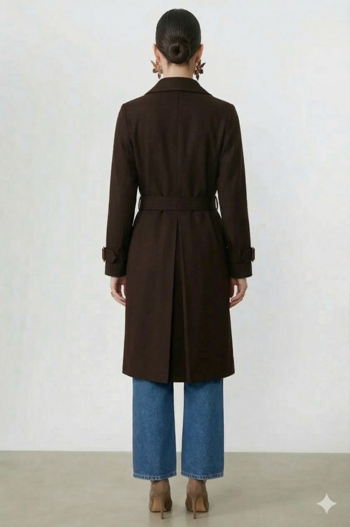 EKOL Kemer Detaylı Trençkot 7006 - kahve