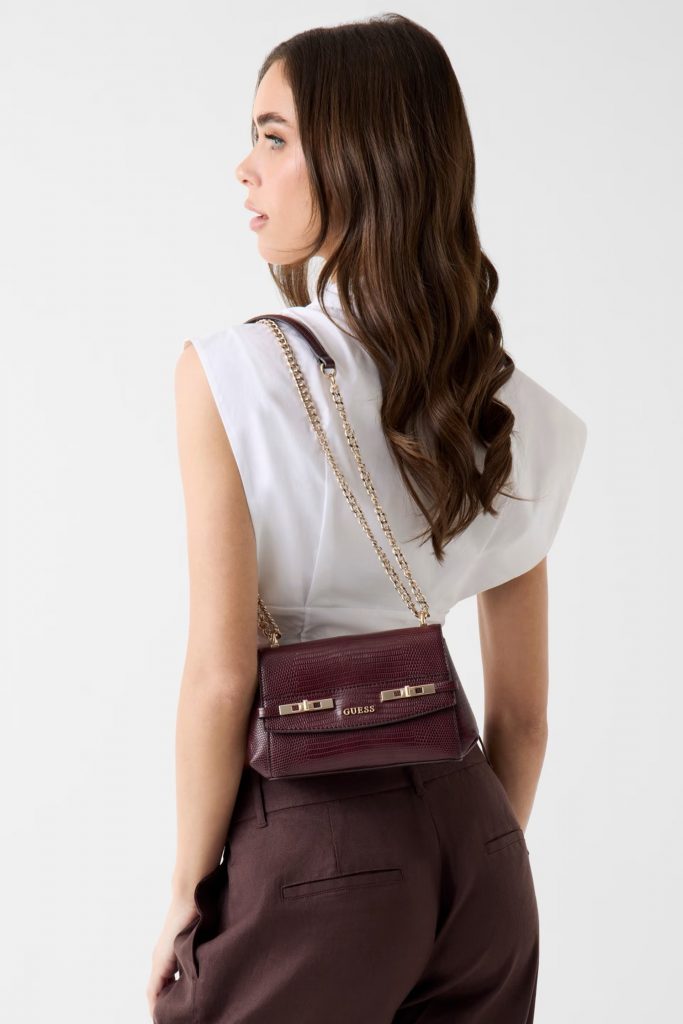 GUESS Melinda Mini Çapraz Çanta HWKL9933780 - bordo