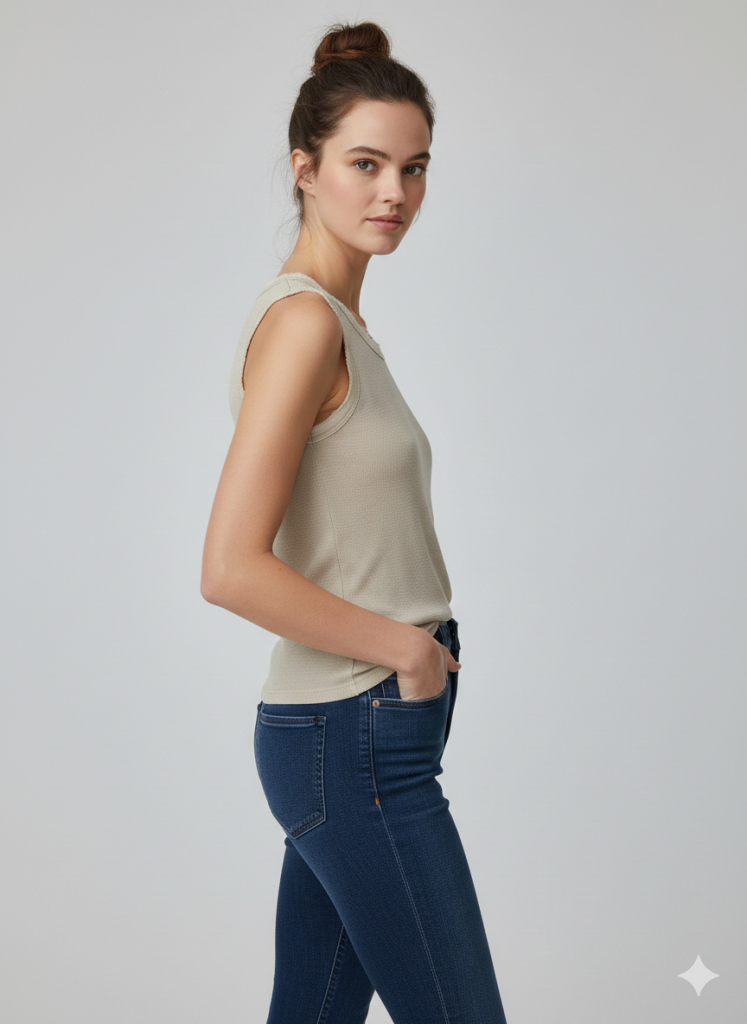 BDK Fitilli Bisiklet Yaka Kolsuz Bluz 3000