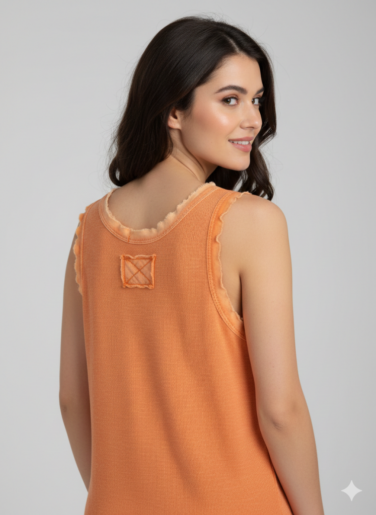 BDK Fitilli Bisiklet Yaka Kolsuz Bluz 3000 - oranj