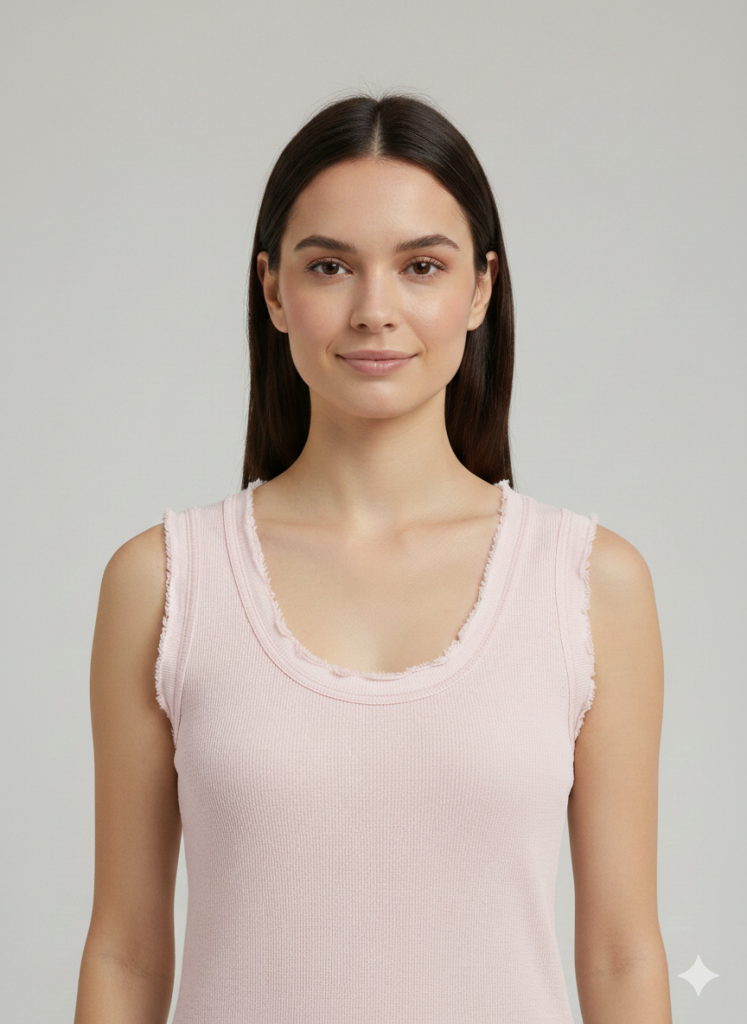 BDK Fitilli Bisiklet Yaka Kolsuz Bluz 3000 - pembe