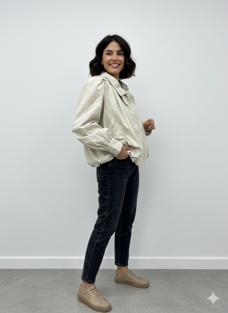 BDK  Balon Kol Büzgülü Kısa Ceket 0050