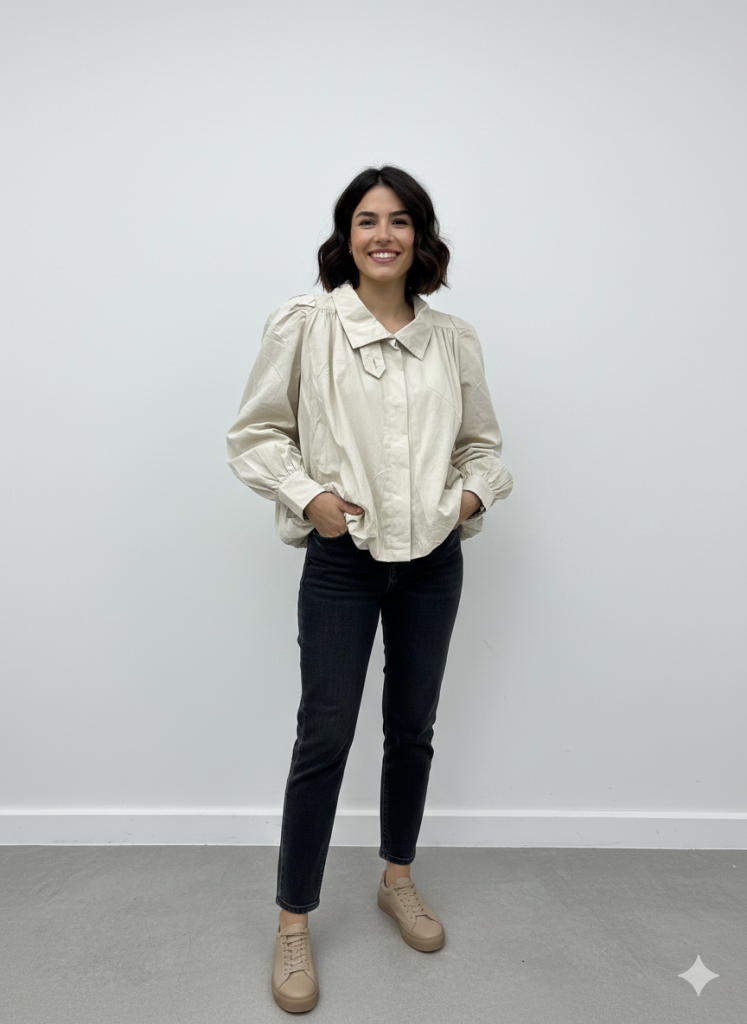 BDK  Balon Kol Büzgülü Kısa Ceket 0050