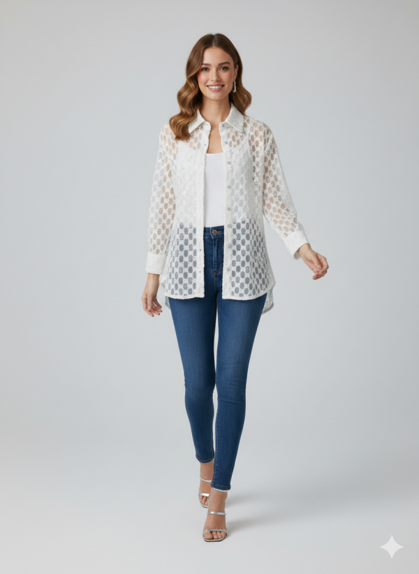 BDK Boncuk İşlemeli Gömlek 0856