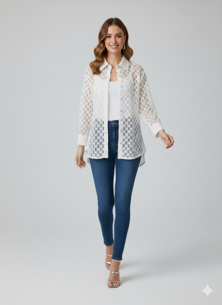 BDK Boncuk İşlemeli Gömlek 0856