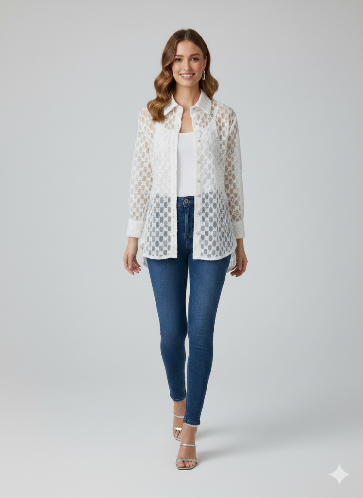 BDK Boncuk İşlemeli Gömlek 0856