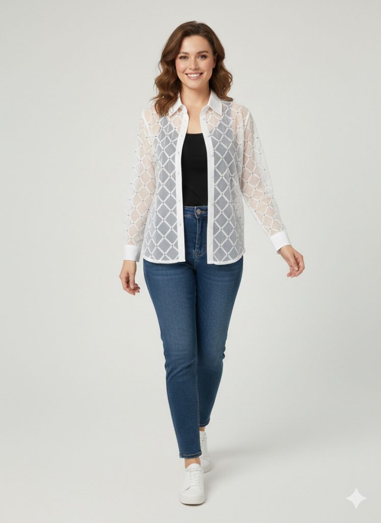 BDK Taş İşlemeli Gömlek 8976