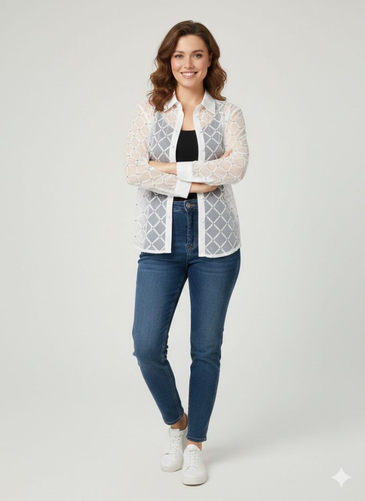 BDK Taş İşlemeli Gömlek 8976