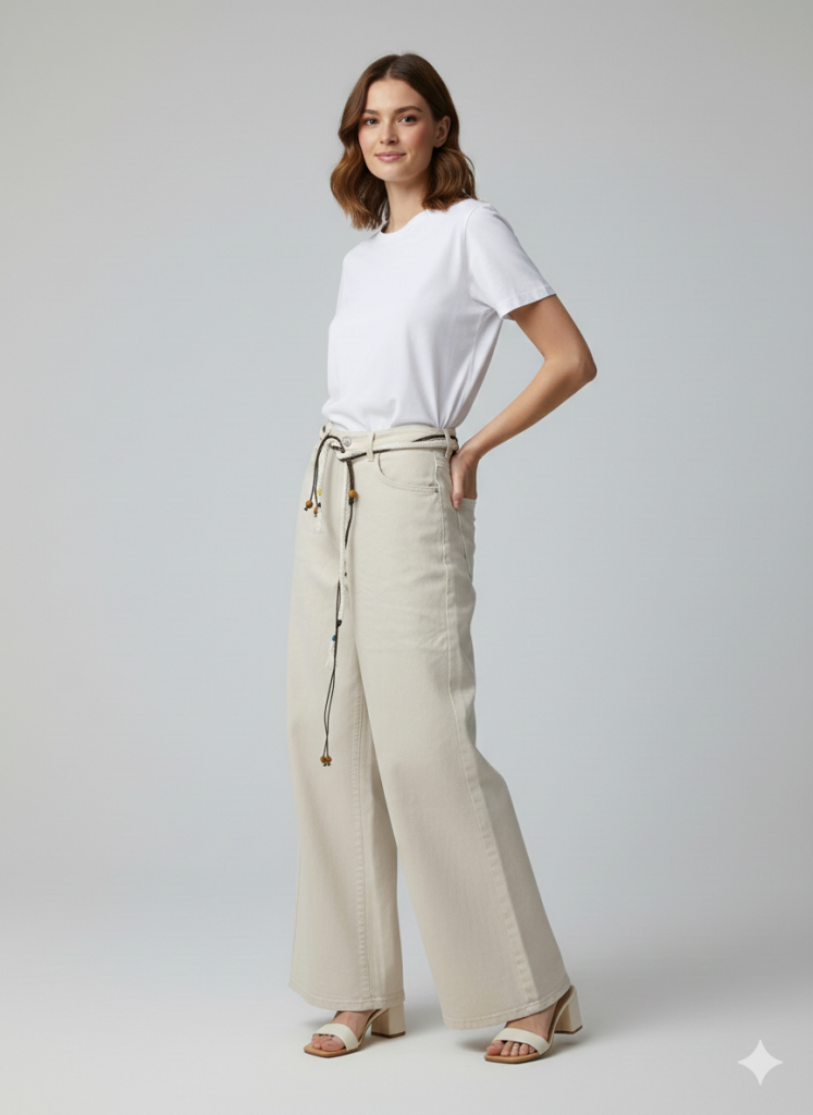 BDK Beli Örgü Kemerli Pantolon 32379