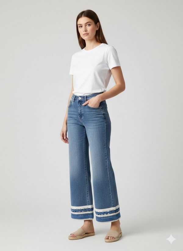 BDK Paçası Örgü İşlemeli Pantolon 4590