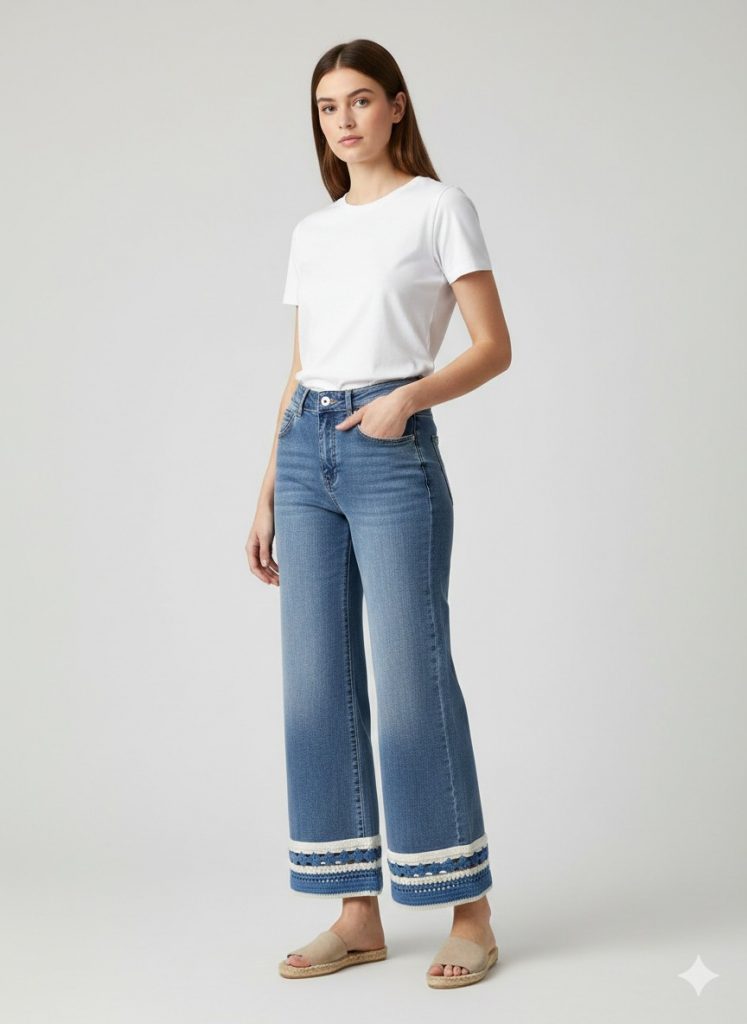 BDK Paçası Örgü İşlemeli Pantolon 4590