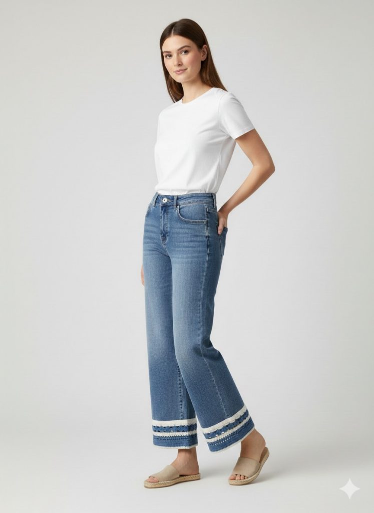 BDK Paçası Örgü İşlemeli Pantolon 4590