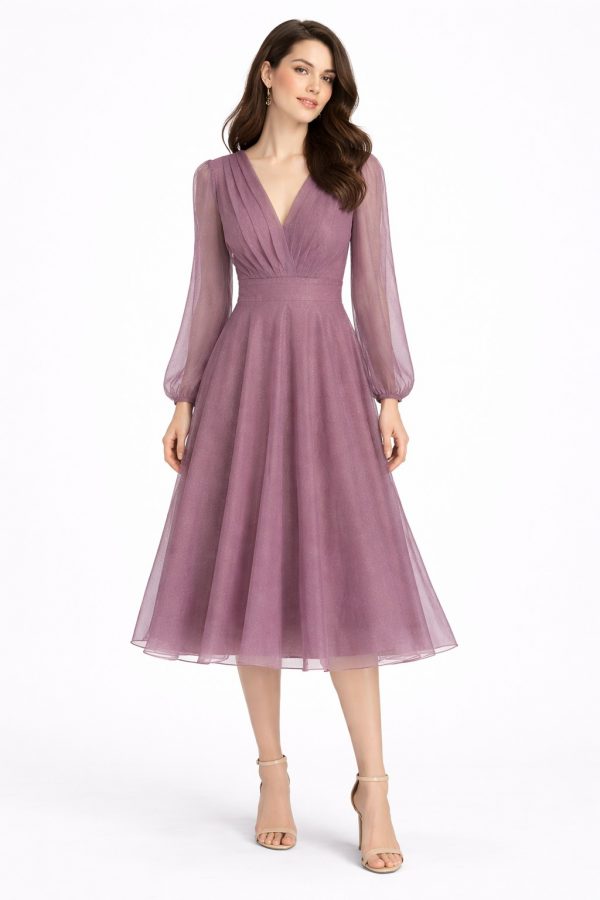 DORİDORCA V Yaka Abiye Elbise  3037