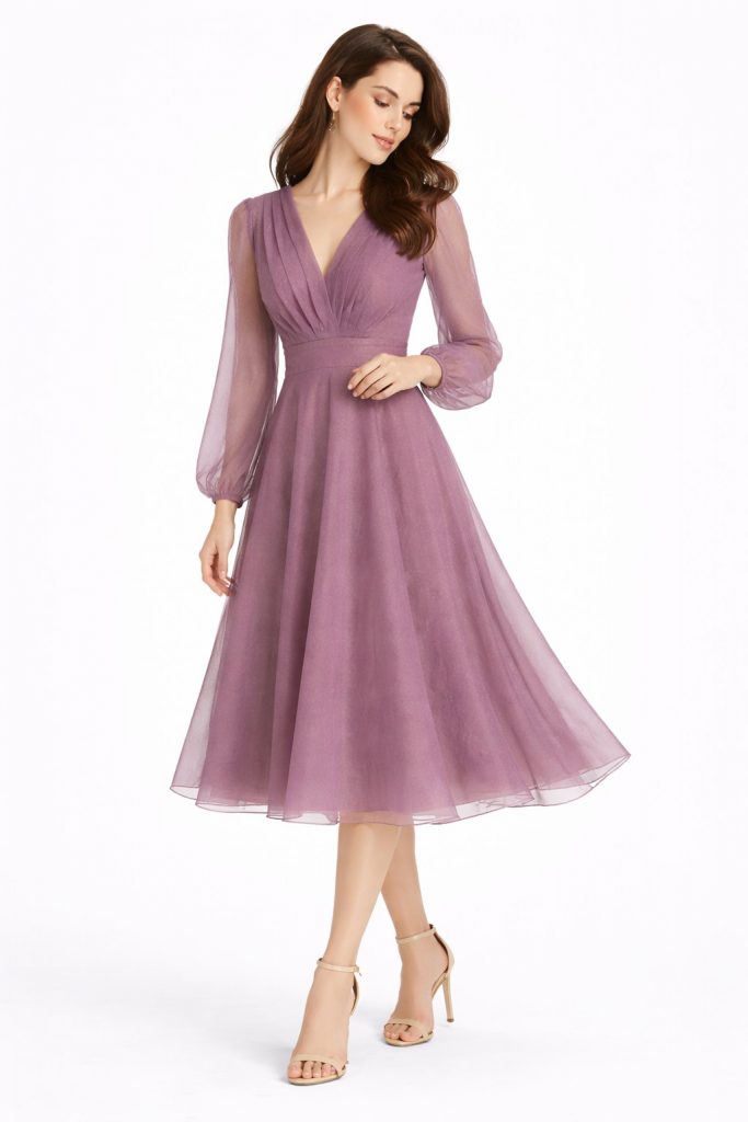 DORİDORCA V Yaka Abiye Elbise  3037