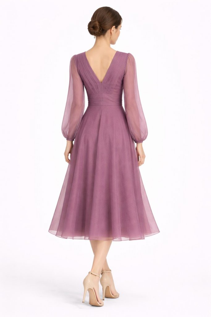 DORİDORCA V Yaka Abiye Elbise  3037