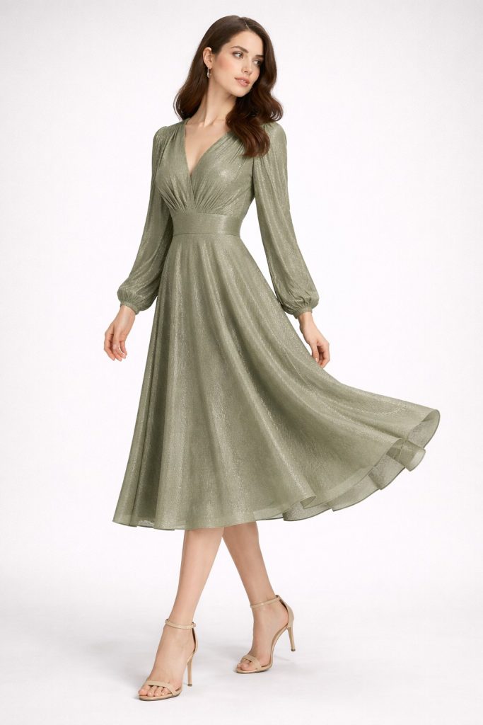 DORİDORCA V Yaka Abiye Elbise 5079