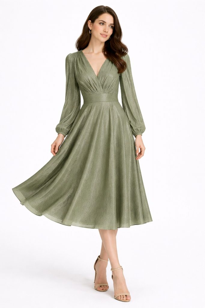 DORİDORCA V Yaka Abiye Elbise 5079