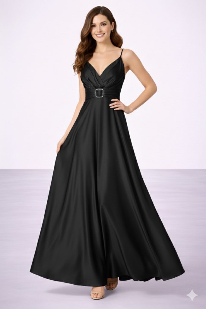 DORİDORCA Aksesuarlı Uzun Abiye 5059