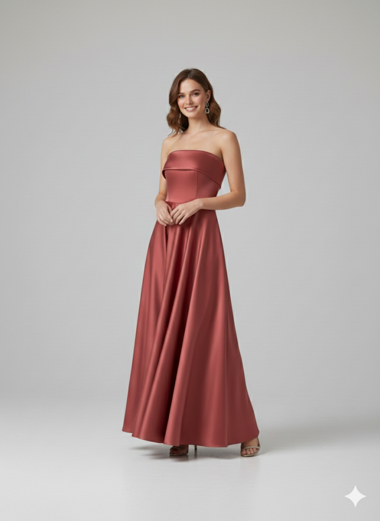 DORİDORCA Straplez Elbise 7102