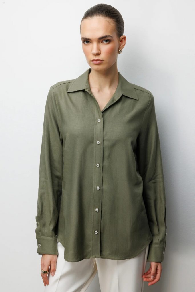 EKOL Polo Yaka Keten Gömlek 2026