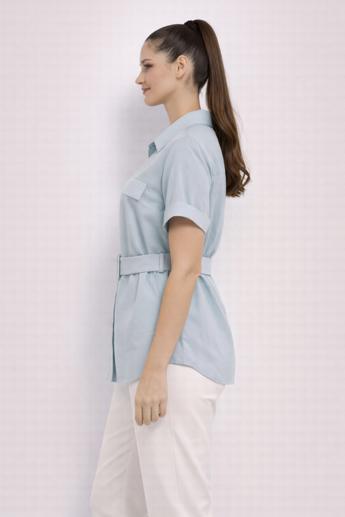 EKOL Beli Kemerli Bluz  2086