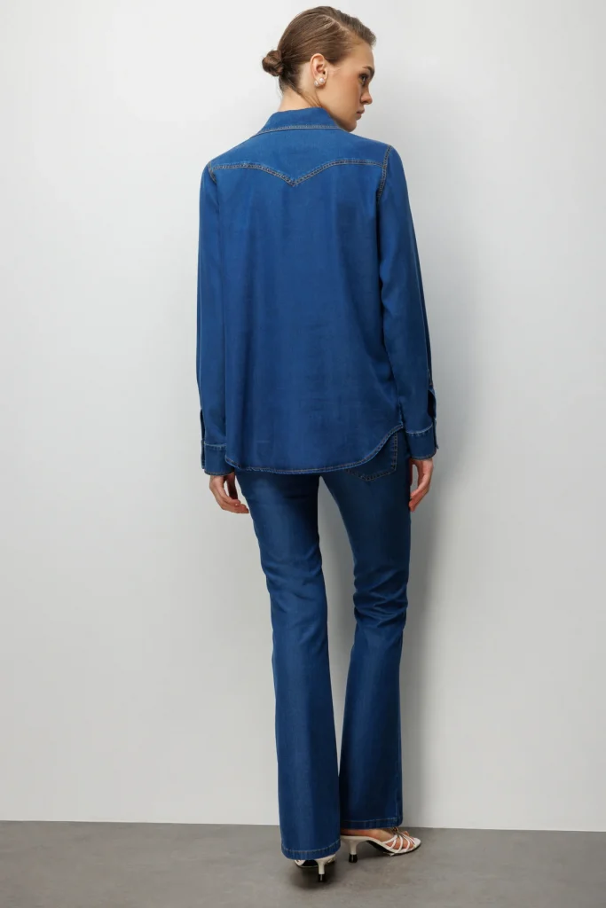 EKOL Çıtçıtlı Polo Yaka Bluz 2102