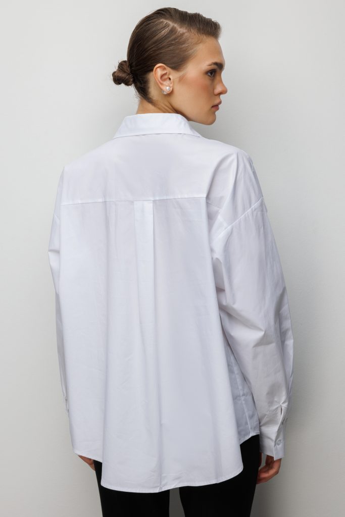 EKOL Boncuk İşlemeli Pamuk Gömlek 2814 - EKRU