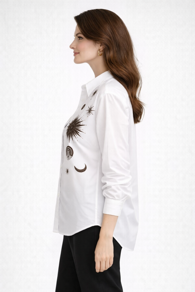 EKOL Boncuk İşlemeli Gömlek 2818