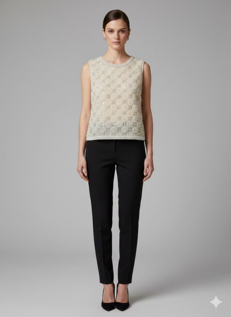 EKOL Gül işlemeli Bluz2852