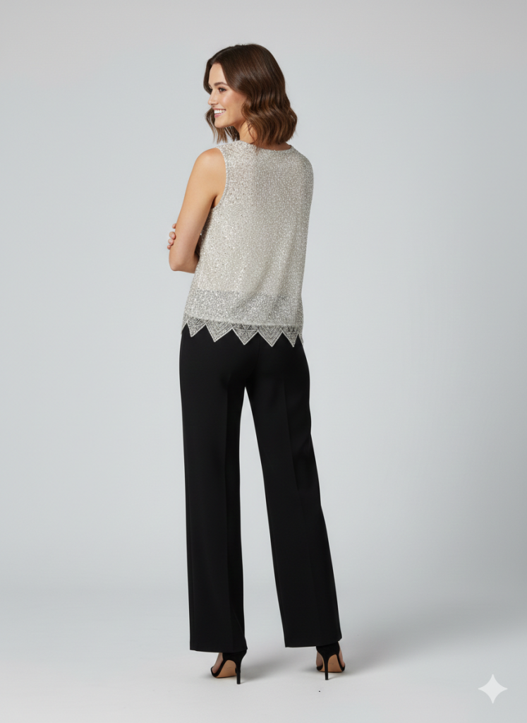 EKOL Astarlı Taşlı Boncuklu  Bluz 2854