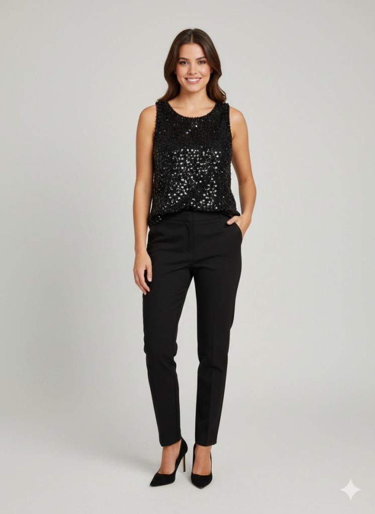 EKOL Pul Payetli Bluz 2858