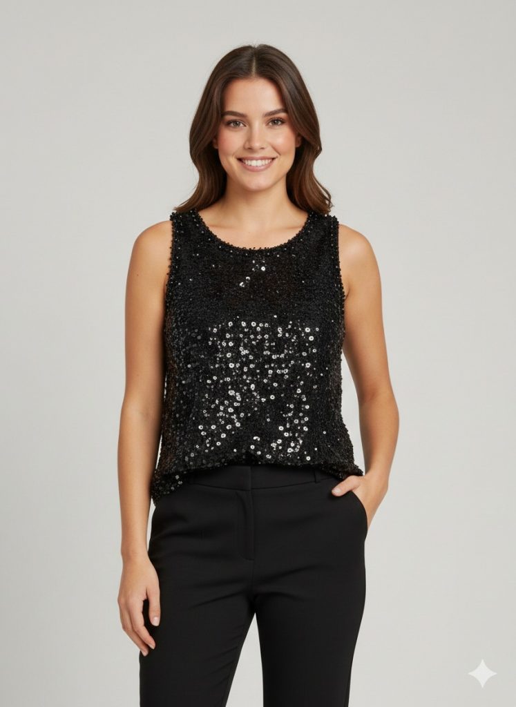 EKOL Pul Payetli Bluz 2858