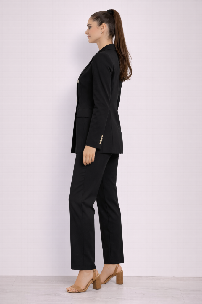 EKOL Kapak Cepli Kadın Ceket 1006 - Siyah