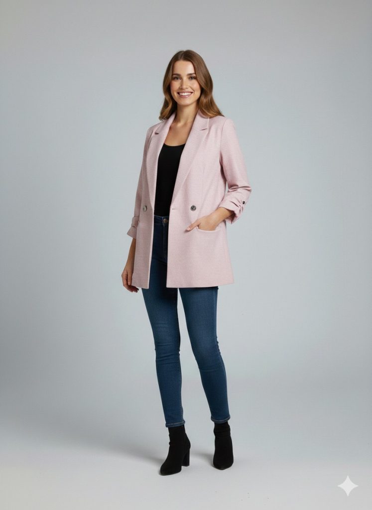 EKOL Yarım Kol Ceket 1074 - pembe