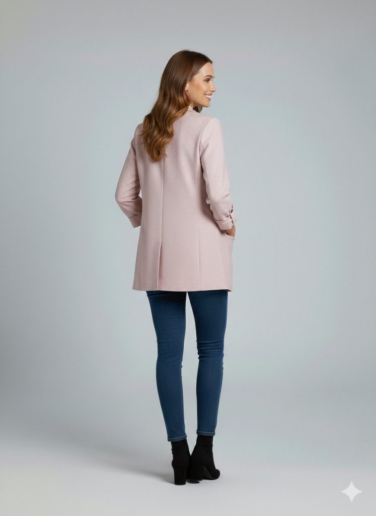 EKOL Yarım Kol Ceket 1074 - pembe