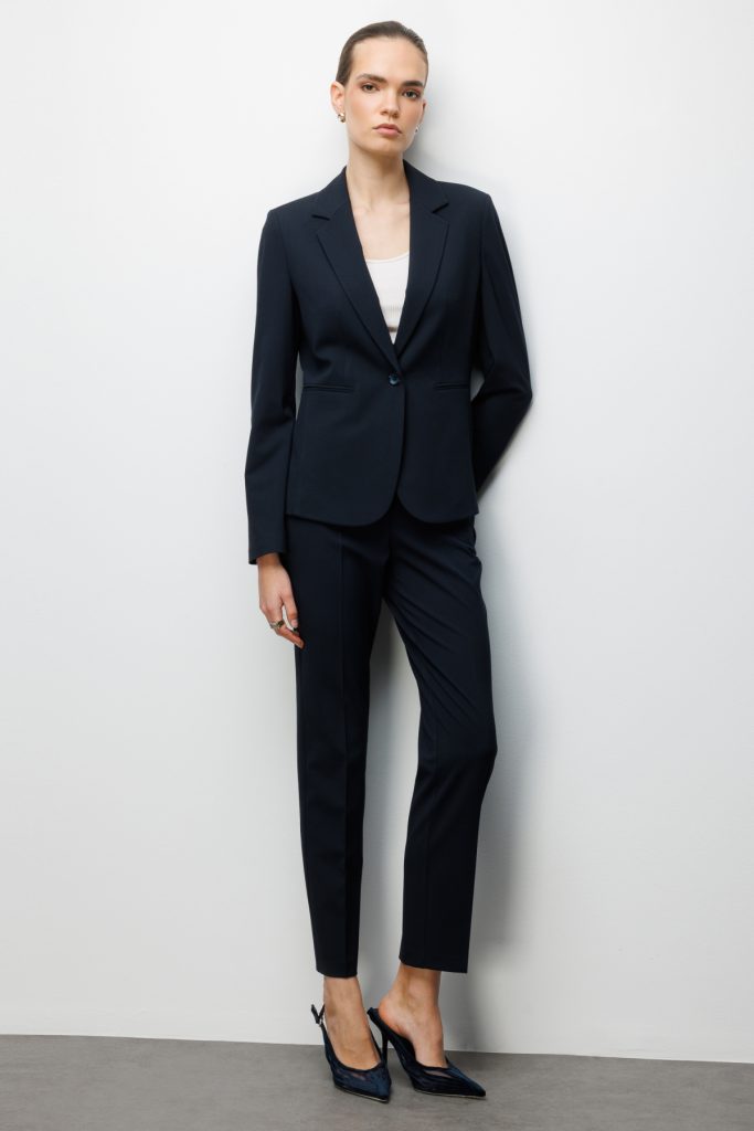 EKOL Fleto Cepli Tek Düğme Ceket 1082 - Lacivert