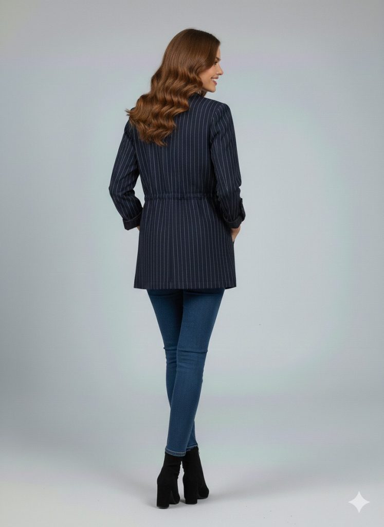 EKOL Çizgili Ceket 1088