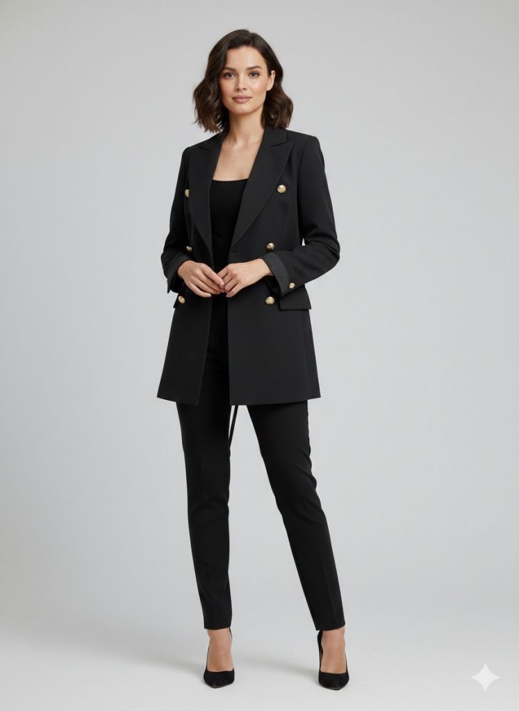 EKOL Önü Süs Düğmeli Ceket 1122