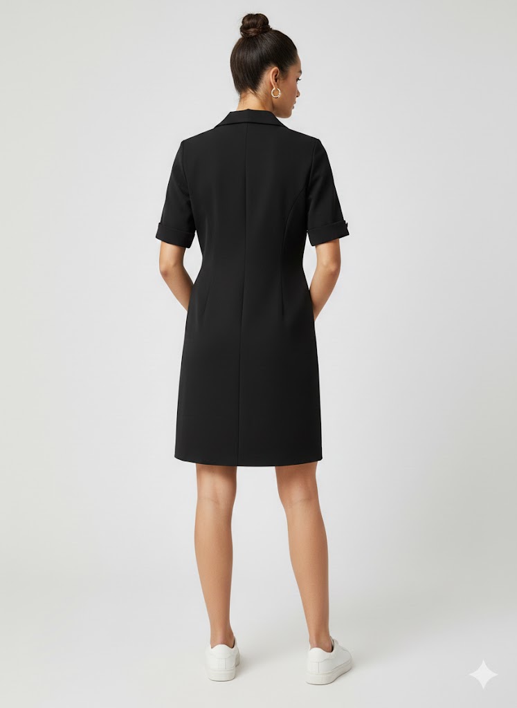 EKOL Midi Boy Elbise 6020 - Siyah