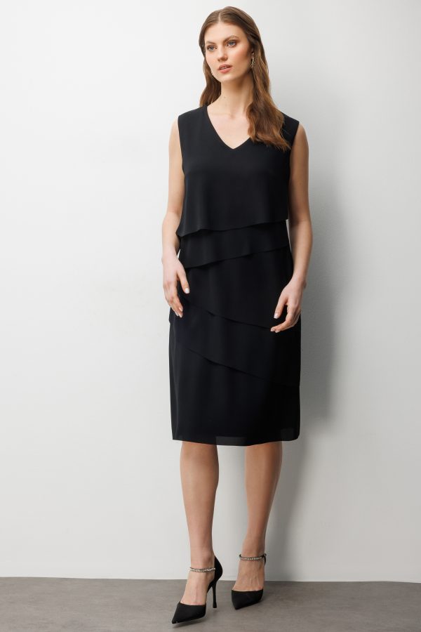 EKOL Kolsuz Kat Kat Midi Elbise 6510