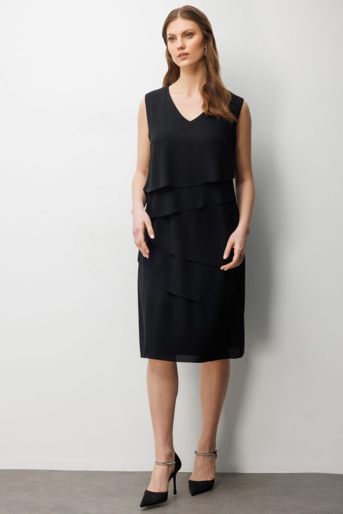 EKOL Kolsuz Kat Kat Midi Elbise 6510