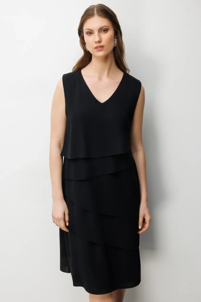 EKOL Kolsuz Kat Kat Midi Elbise 6510