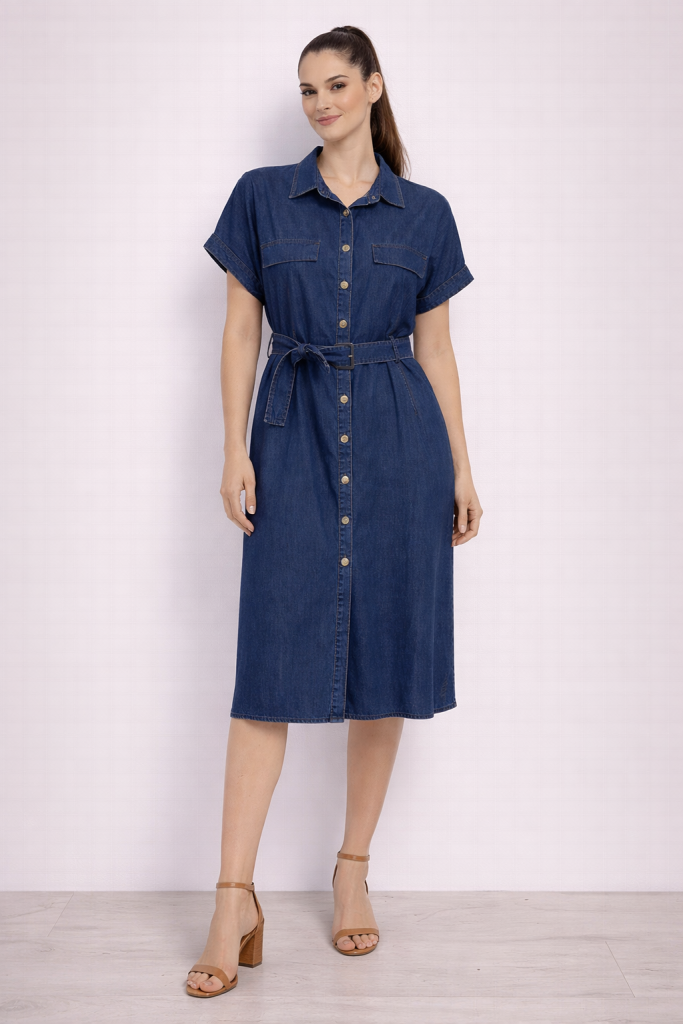 EKOL Midi Boy Elbise 6542