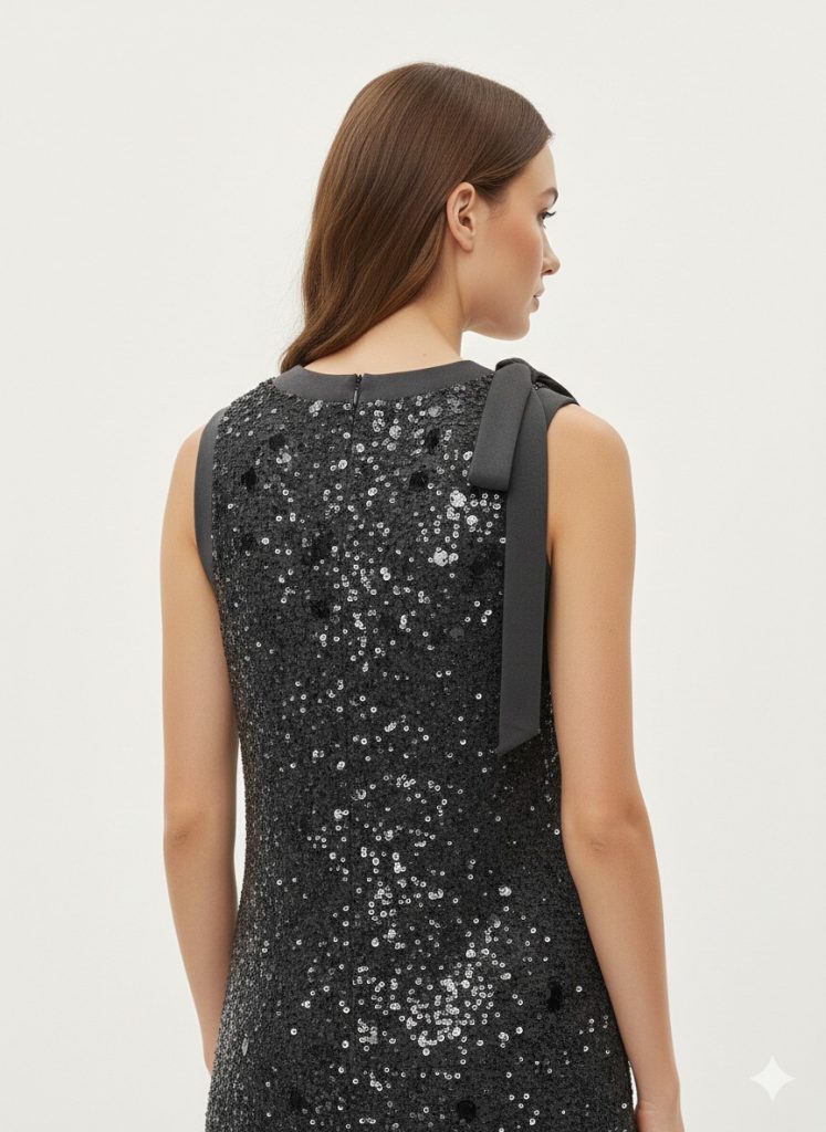 EKOL Pul Payetli Elbise 6922