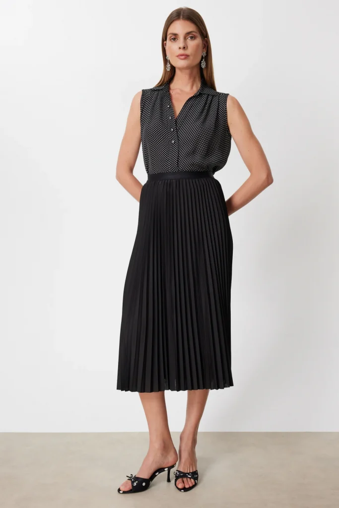 EKOL Ekol Piliseli Midi Etek 3960